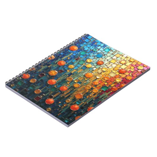  Radiant Mosaic: Bubblelight Cascade Notitieboek (Linkerzijde)