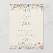 Radiant Multicolor Wildflower Bewaar de datum Briefkaart (Voorkant)