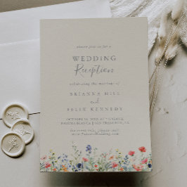 Radiant Multicolor Wildflower bruiloft receptie Kaart