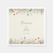 Radiant Multicolor Wildflower bruiloft servetten (Voorkant)