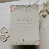 Radiant Multicolor Wildflower De bruiloft van Kaart