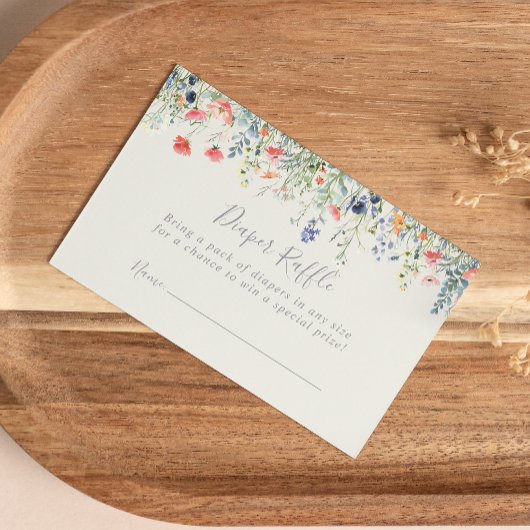 Radiant Multicolor Wildflower Luier Raffle Ticket Informatiekaartje