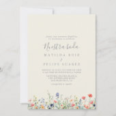 Radiant Multicolor Wildflower Nuestra Boda Wedding Kaart (Voorkant)