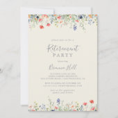 Radiant Multicolor Wildflower Retirement Party Kaart (Voorkant)