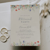 Radiant Multicolor Wildflower Retirement Party Kaart