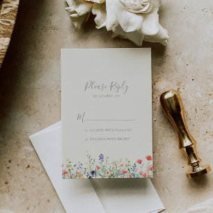 Radiant Multicolor Wildflower RSVP Kaartje