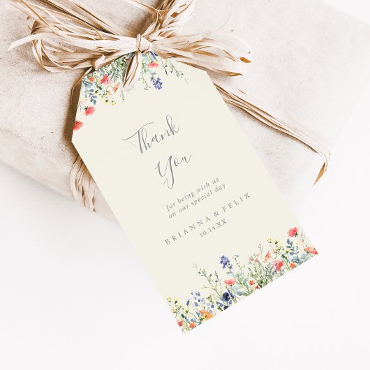 Radiant Multicolor Wildflower Wedding Bedankt Cadeaulabel