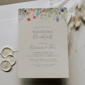 Radiant Multicolor Wildflower Wedding Breakfast Kaart