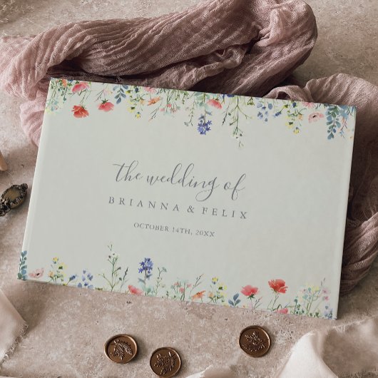 Radiant Multicolor Wildflower Wedding Gastenboek