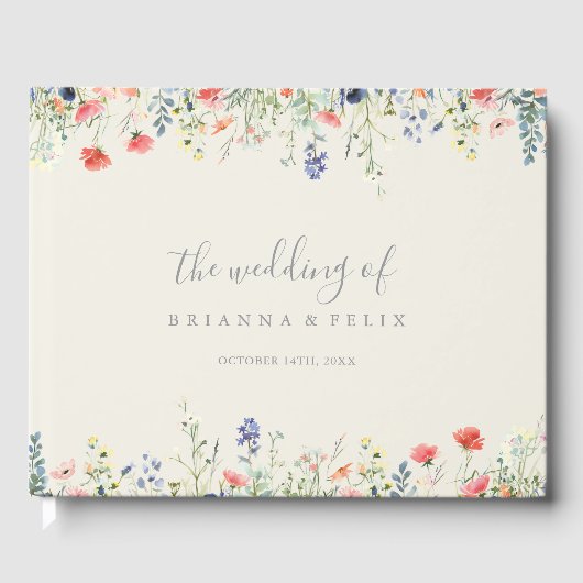 Radiant Multicolor Wildflower Wedding Gastenboek (Voorkant)