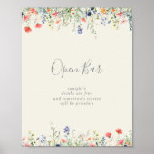 Radiant Multicolor Wildflower Wedding Open Bar Poster (Voorkant)