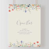 Radiant Multicolor Wildflower Wedding Open Bar Poster