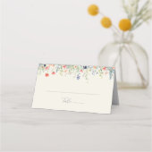 Radiant Multicolor Wildflower Wedding Place Card Plaatskaartje (Voorkant)