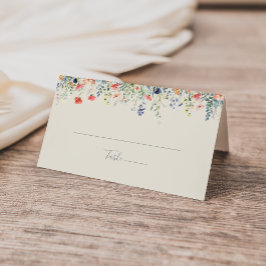 Radiant Multicolor Wildflower Wedding Place Card Plaatskaartje