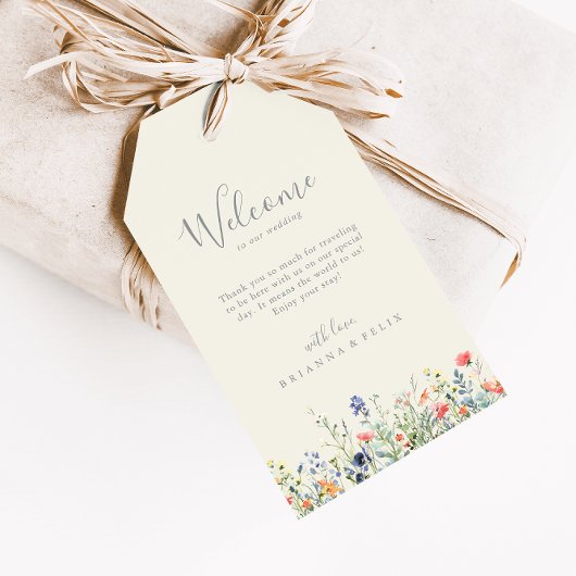 Radiant Multicolor Wildflower Wedding Welkom Cadeaulabel