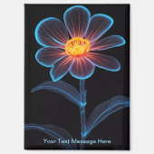 Radiant Neon Glow Flower Art Magneet (Voorkant)