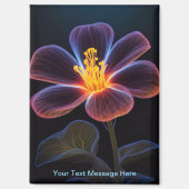 Radiant Neon Glow Flower Art Magneet (Voorkant)