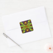 Radiant Neon Starburst Kaleidoscope  Vierkante Sticker (Envelop)