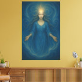 Radiant Ocean Goddess – Luminescent Spirit Awakeni Canvas Afdruk (Insitu (Woonkamer))