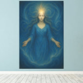Radiant Ocean Goddess – Luminescent Spirit Awakeni Canvas Afdruk (Insitu (Houten vloer))