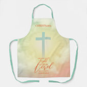 Radiant Ombre Cross Scripture gepersonaliseerd Schort (Voorkant)