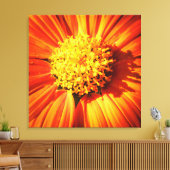 Radiant Orange Flower Macro Wall Art Print Photo (Insitu (Woonkamer))