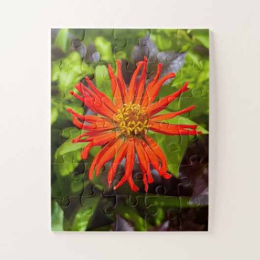 Radiant Orange Zinnia | Floral Tribute to Alzheime Legpuzzel (Verticaal)