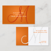 Radiant Oranje monogram Visitekaartje (Voorkant / Achterkant)