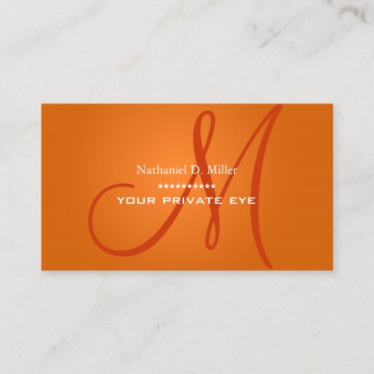 Radiant Oranje monogram Visitekaartje (Voorkant)