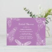 Radiant Orchid Butterfly Bridal Shower Kaart (Staand voorkant)