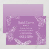 Radiant Orchid Butterfly Bridal Shower Kaart (Voorkant / Achterkant)