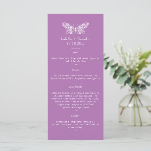 Radiant Orchid Butterfly Menu (Staand voorkant)