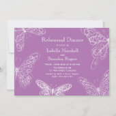 Radiant Orchid Butterfly repesial Dinner Invite Kaart (Voorkant)