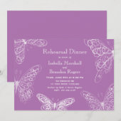 Radiant Orchid Butterfly repesial Dinner Invite Kaart (Voorkant / Achterkant)