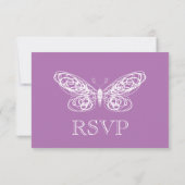 Radiant Orchid Butterfly RSVP Kaartje (Achterkant)