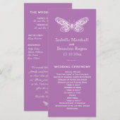 Radiant Orchid Butterfly Wedding Programme Programmakaart (Voorkant / Achterkant)