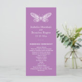 Radiant Orchid Butterfly Wedding Programme Programmakaart (Staand voorkant)