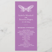 Radiant Orchid Butterfly Wedding Programme Programmakaart (Voorkant)