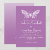 Radiant Orchid Butterfly Weduwuitnodiging Kaart (Voorkant / Achterkant)