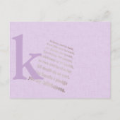 Radiant Orchid Christelijk Modern Monogram Weddens Briefkaart (Achterkant)