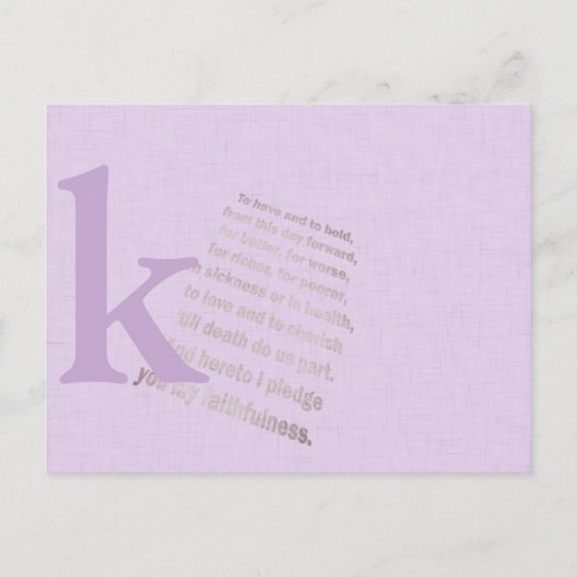 Radiant Orchid Christelijk Modern Monogram Weddens Briefkaart (Achterkant)