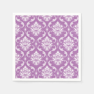Radiant Orchid Classic Damask Patroon Servetten