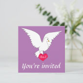 Radiant Orchid Dove Weddenschap Kaart (Staand voorkant)