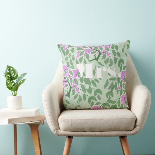 Radiant Orchid en Green Romantic Tree Wedding Kussen (Stoel)