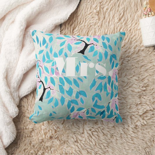 Radiant Orchid en Green Romantic Tree Wedding Kussen (Deken)