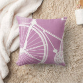 Radiant Orchid en White Bicycle Pillow Kussen (Deken)