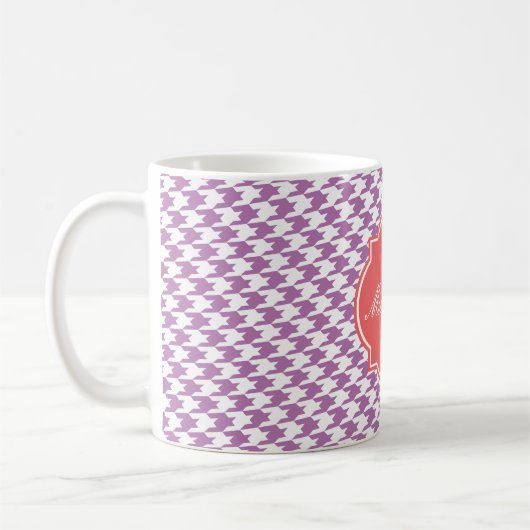 Radiant Orchid Houndstooth Monogram Mok (Links)
