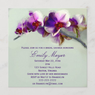 Radiant Orchid Painting Bridal Shower Invitation Kaart