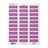 Radiant Orchid Personalized de Etiketten van het A (Full Sheet)