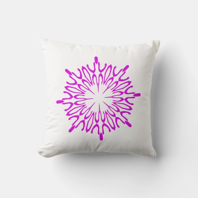 Radiant Orchid Snowflake Kussen (Voorkant)